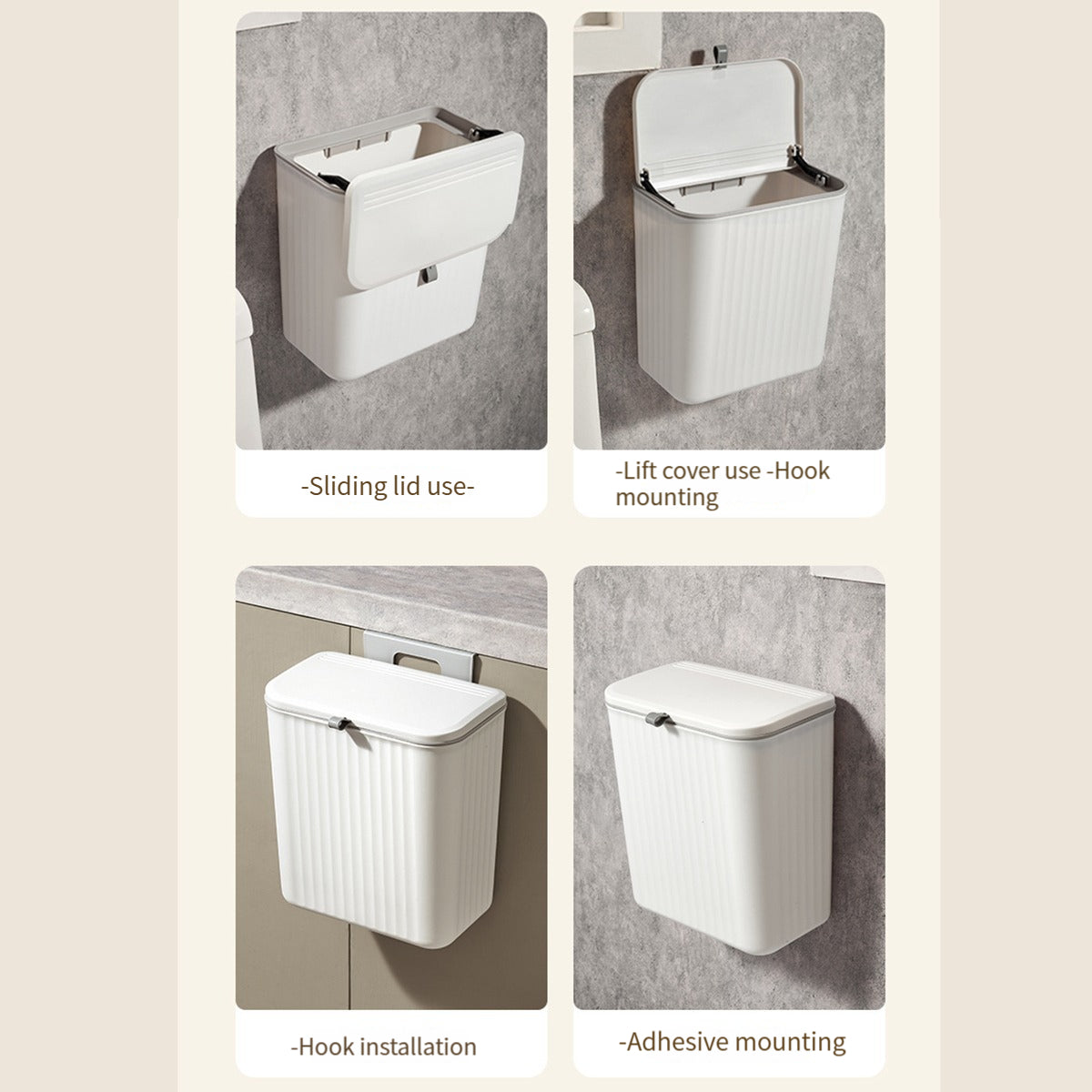 Wall-mounted Trash Can, Household Kitchen Waste Storage Bin