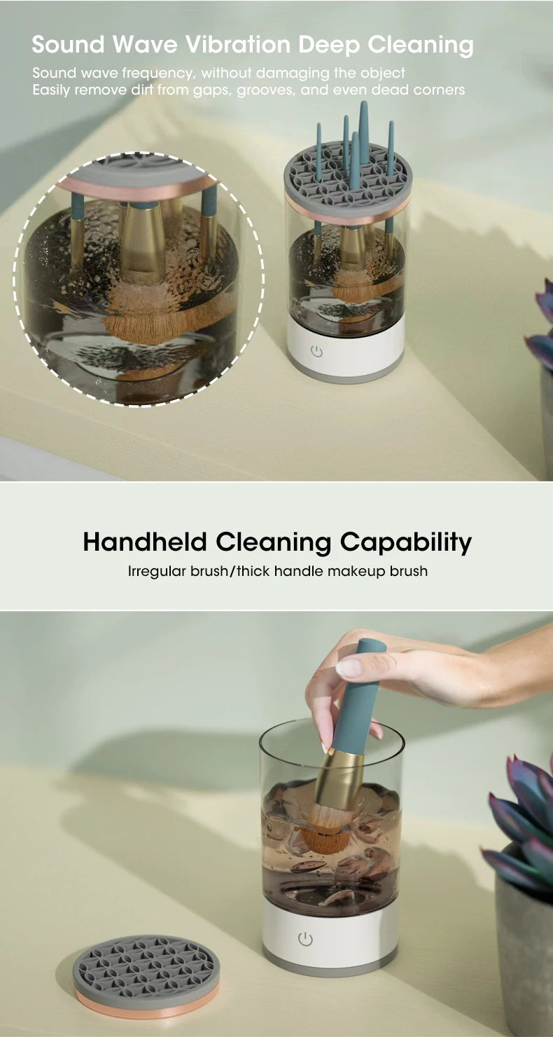 Sparkling Clean Brushes: USB 3-in-1 Electric Makeup Brush Cleaner