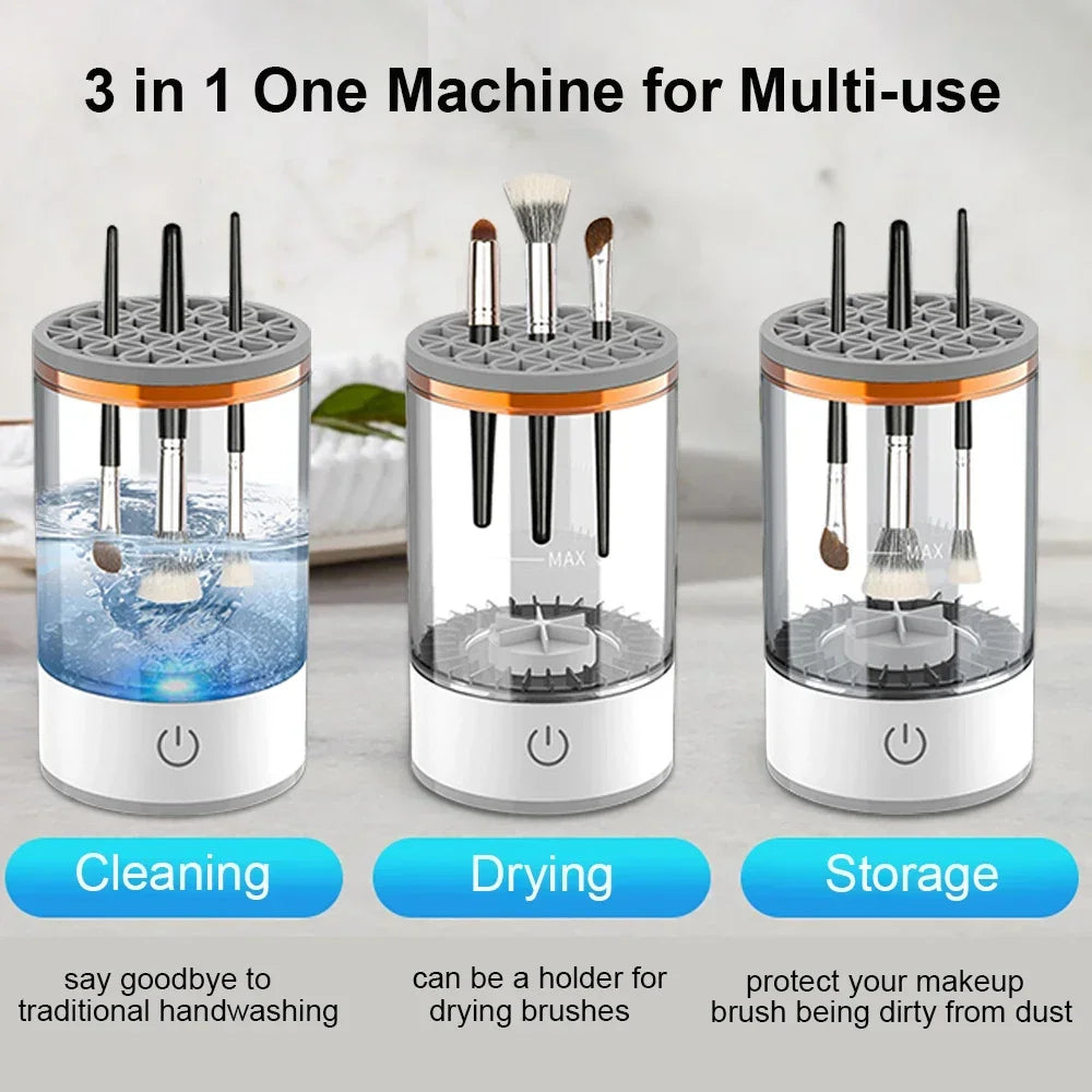 Sparkling Clean Brushes: USB 3-in-1 Electric Makeup Brush Cleaner