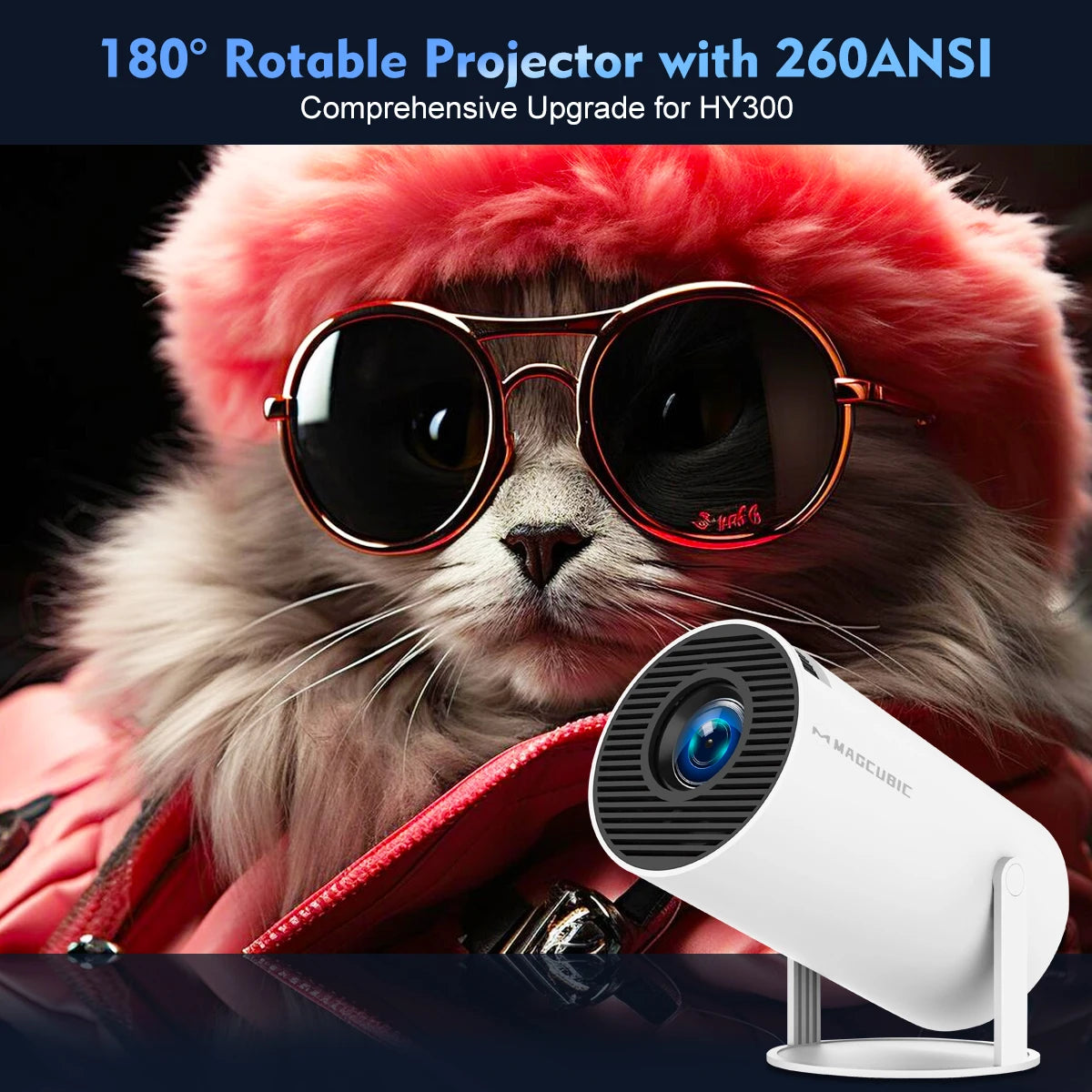 Magcubic Cinema Projector 4K 1280*720P HY300 Dual Wifi