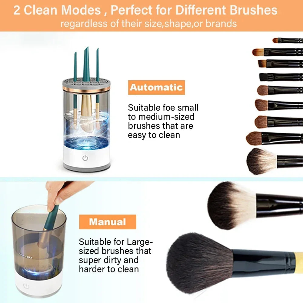 Sparkling Clean Brushes: USB 3-in-1 Electric Makeup Brush Cleaner