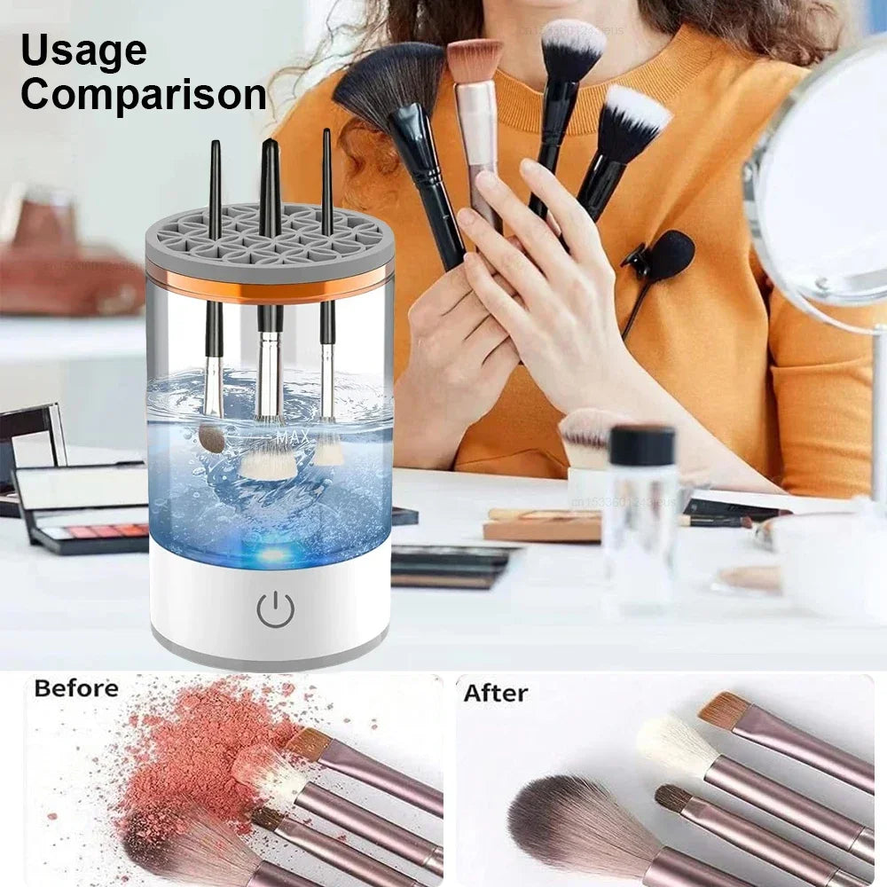 Sparkling Clean Brushes: USB 3-in-1 Electric Makeup Brush Cleaner