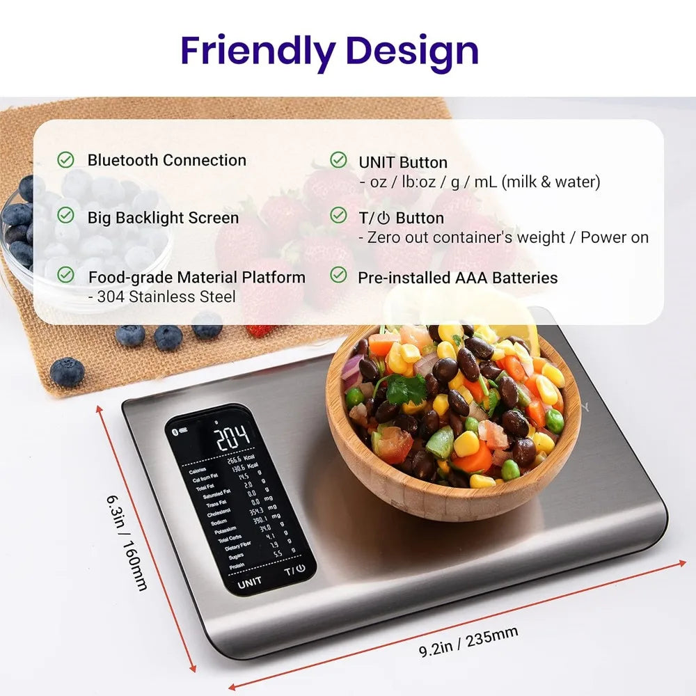 SmartScale Pro – Accurate Digital Grams and Ounces with Smart Nutrition App for Better Health and Multipurpose Kitchen Use